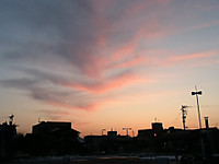 七尾市の食祭市場から見える夕焼け