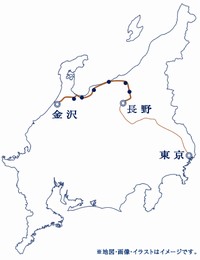 北陸新幹線の路線図イメージ