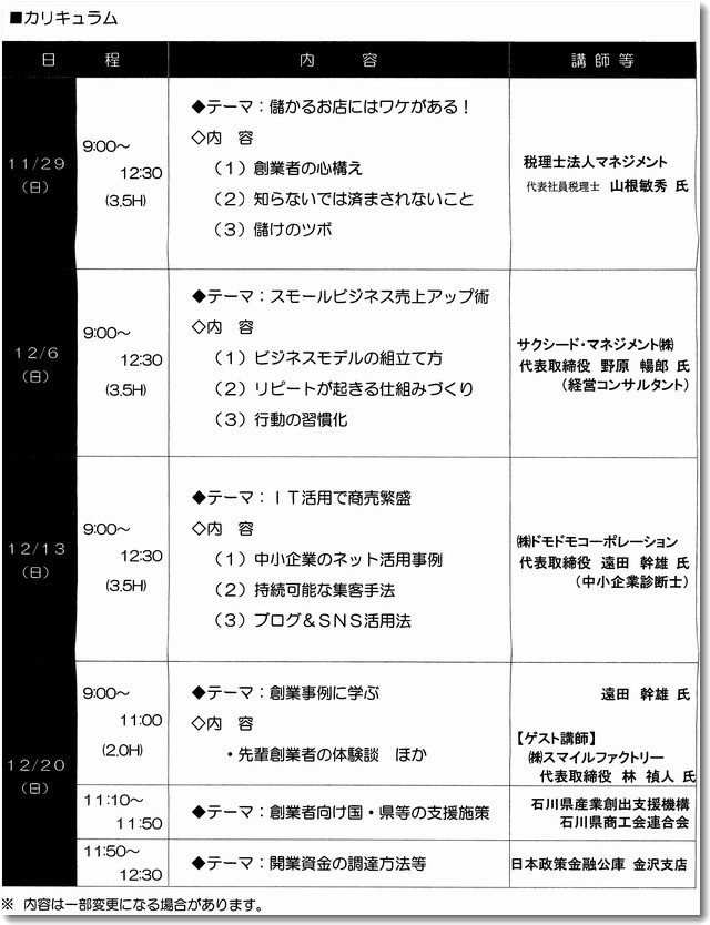 いしかわ創業塾2015