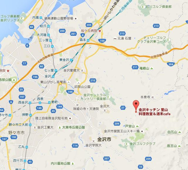 金沢キッチンへの地図