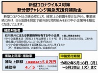 新分野チャレンジ緊急支援費補助金