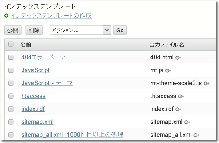 MT6のテンプレート一覧