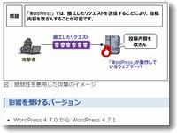 WordPress4.7.xに脆弱性あり